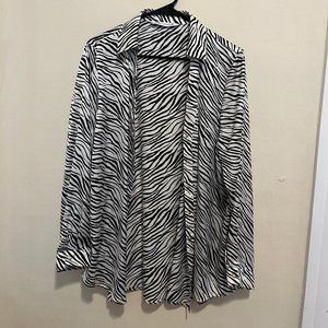 Zara Satin Zebra Button Down